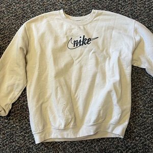 Cream colored nike crewneck